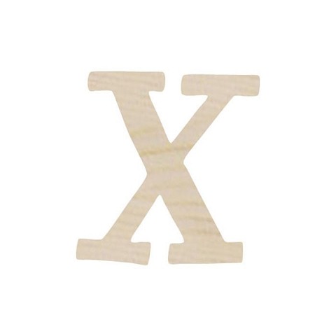 Lettera X in legno altezza 7cm.