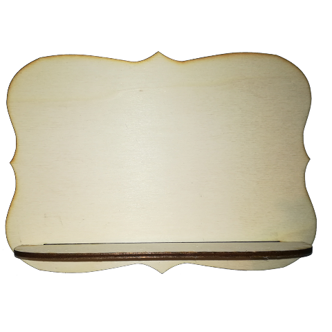 Targhetta sagomata in legno 20x15 cm con mensolina