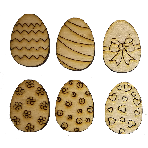 uova in legno piccole confezione da 6 pezzi