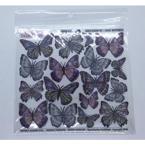 Lilac Butterfly Sospeso Trasparente 17x17 cm.