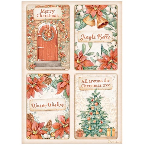 All around Christmas Carta di Riso A4 cards