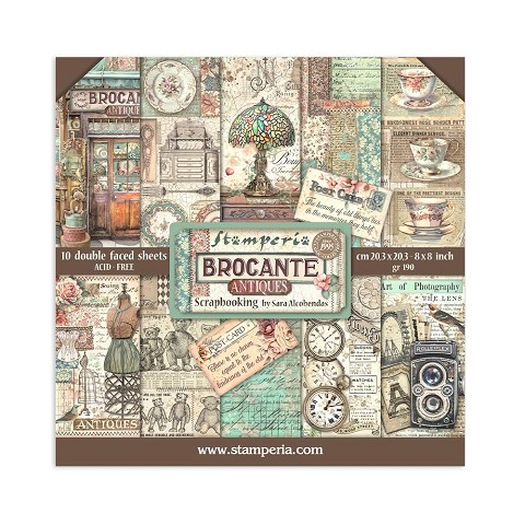 Antiques Brocante Blocco Scrapbooking 20,3x20.3