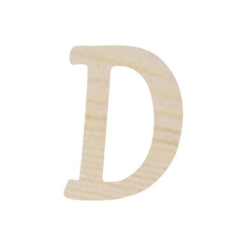 Lettera D in legno altezza 7 cm.